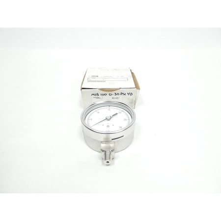 Bourdon Haenni 100Mm 1/4In 0-30Psi Npt Pressure Gauge MEX 100 D MEX5D50H17US5A